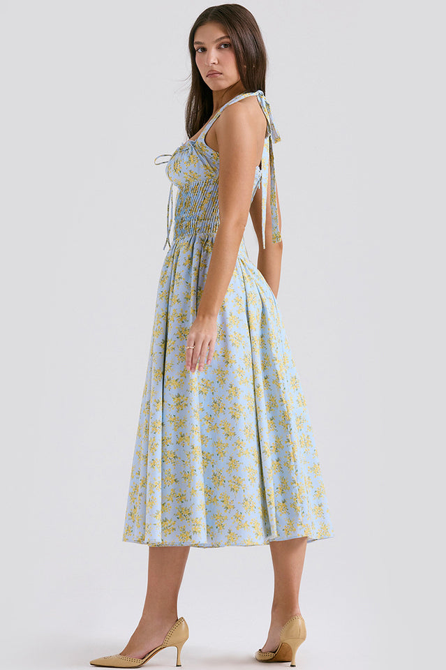 Adabella Cotton Halter Midi Sundress | Dress In Beauty