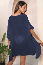 Ruffle Loose Beach Cover Up Dress - WEUXS