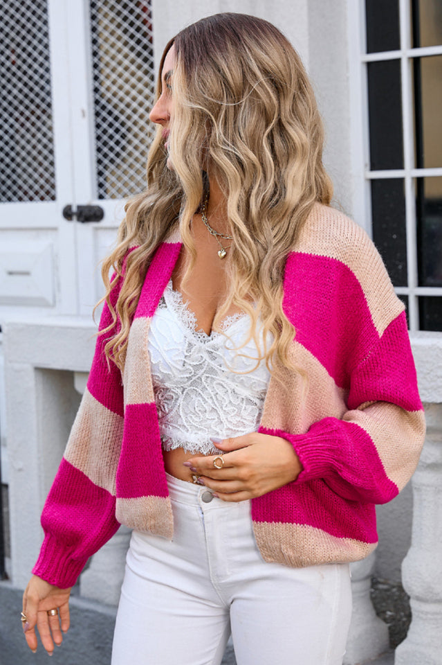 Striped Color Knit Cardigan | Dress In Beauty