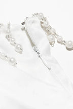 Nalita Vintage Cream Beaded Strapless Dress - View 11 | WEUXS