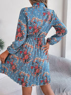Vintage Pink Floral Pleated Dress - View 15 | WEUXS