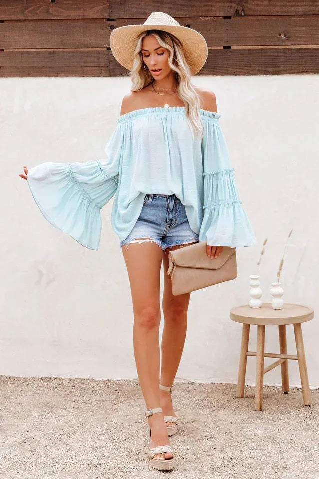 Women's Bamboo Flare Sleeve Top - View 11 | WEUXS