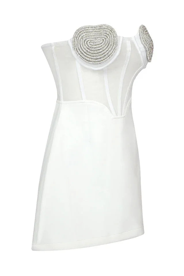 Crystal Heart Mini Dress - View 22 | WEUXS