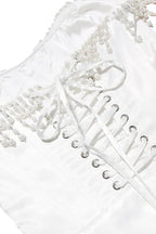 Nalita Vintage Cream Beaded Strapless Dress - View 12 | WEUXS