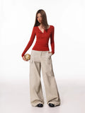 Women's long sleeve henley knit top - View 10 | WEUXS