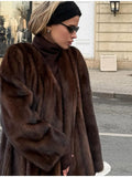 Regal Espresso Faux Sable Maxi Coat - WEUXS
