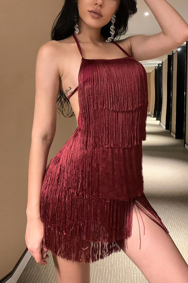 Halter Fringe Romper | Dress In Beauty