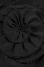 Ruched mock neck minidress with flower appliqué - View 16 | WEUXS