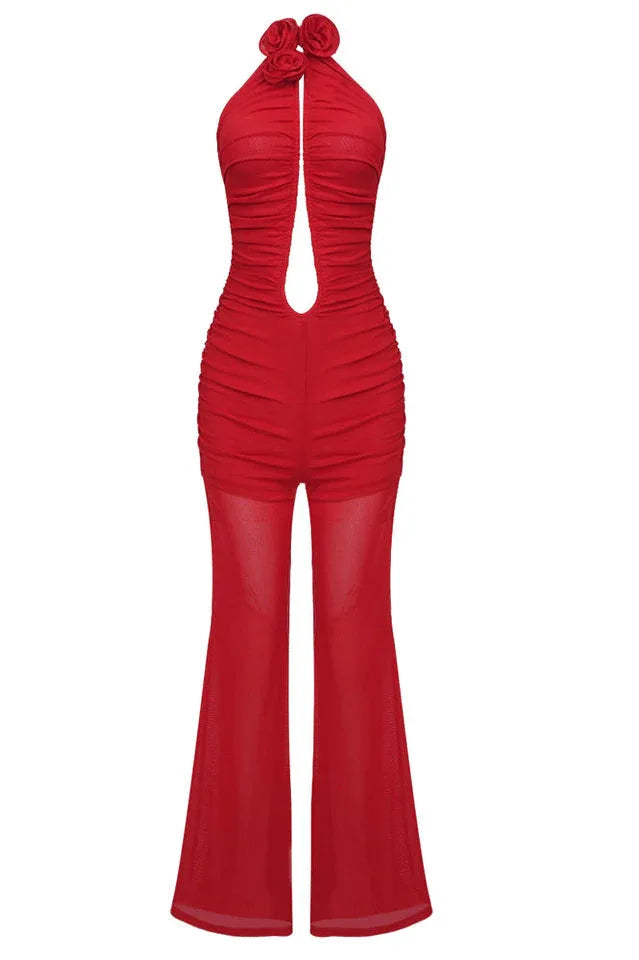 Vissarion 3D Flower Pleat Jumpsuit - WEUXS