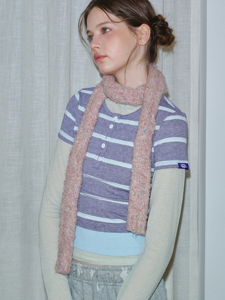 Y2K Coquette Confetti Knit Skinny Scarf Secondary image