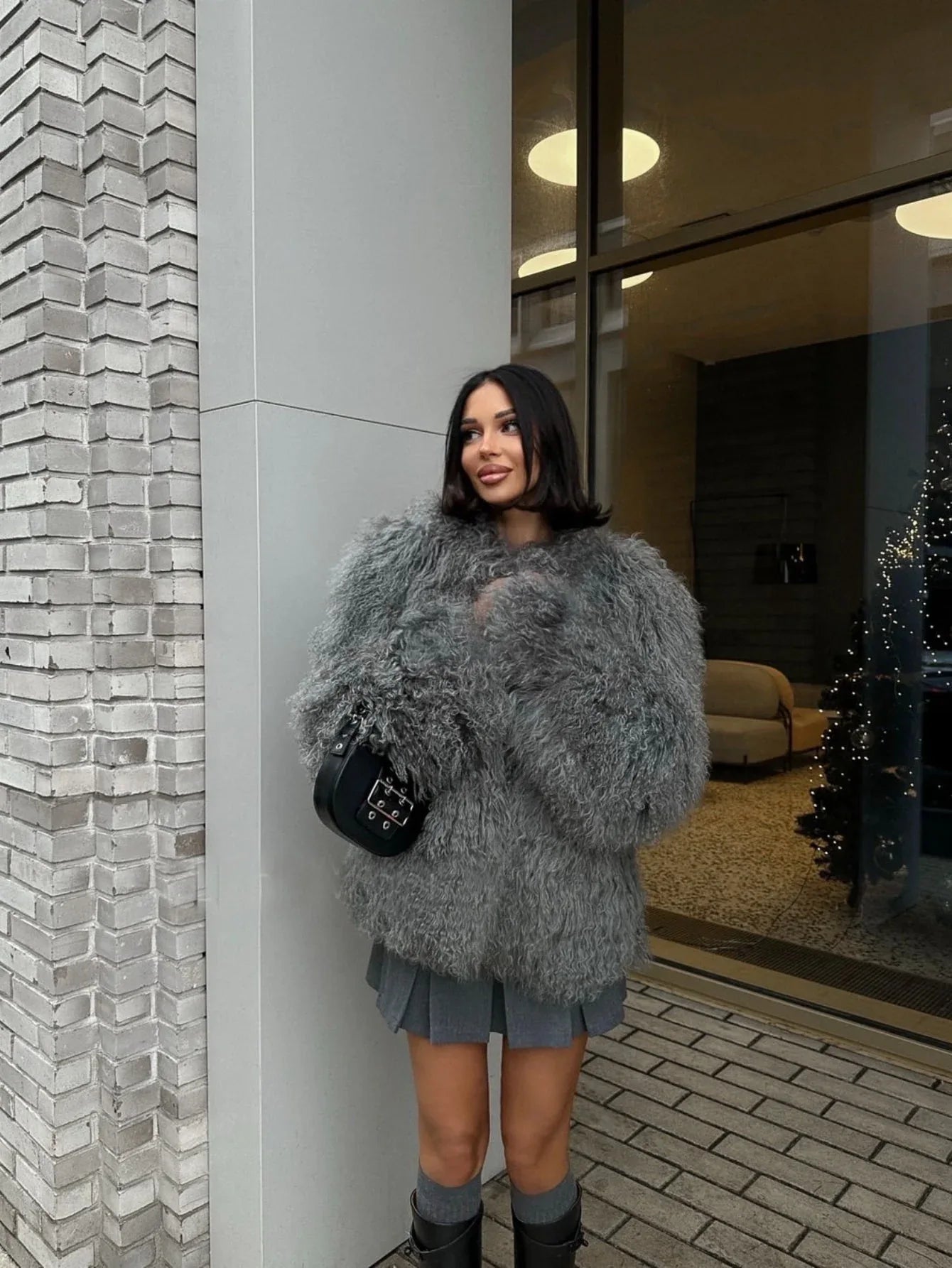 Faux Mongolian Fur Jacket - View 8 | WEUXS