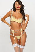 Chain Bra & Underwear Garter Belt Set - Dress In Beauty