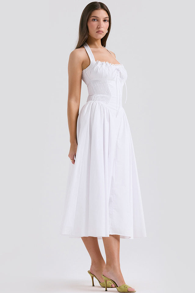 Adabella Cotton Halter Midi Sundress | Dress In Beauty