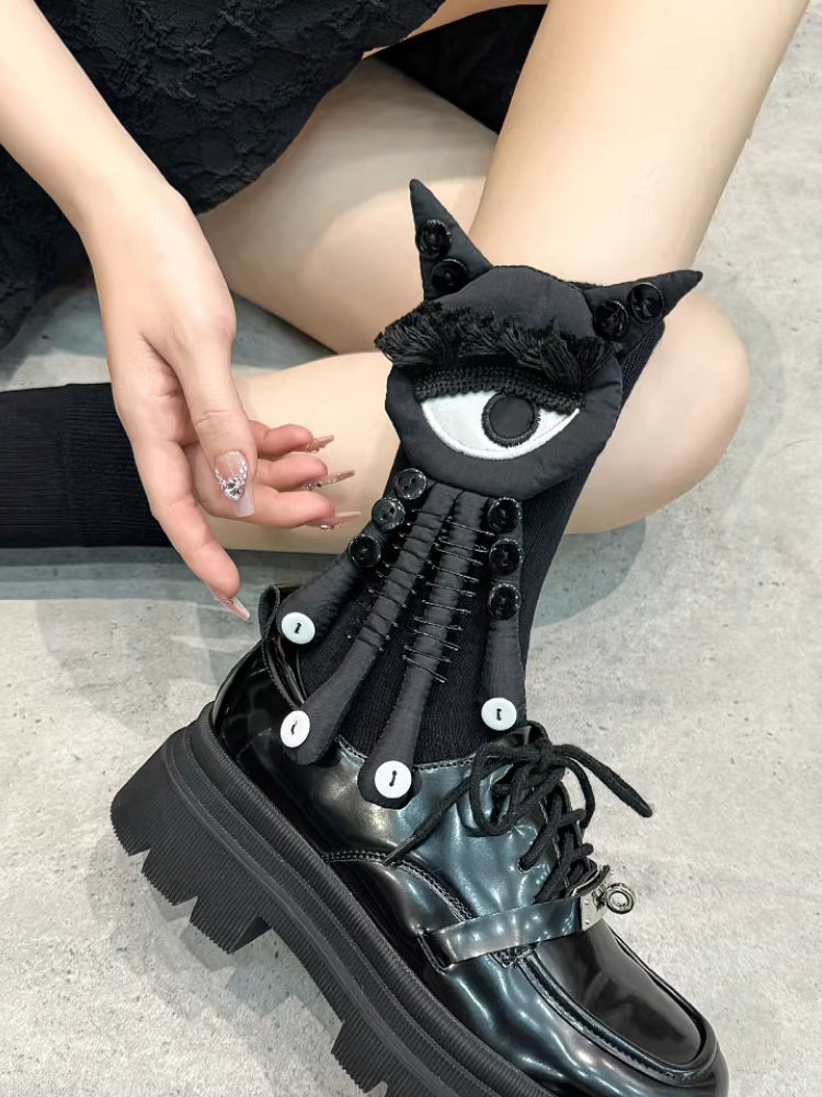 Novelty Monster Eye Crew Socks