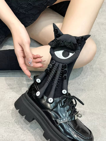 Novelty Monster Eye Crew Socks