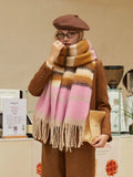 Oversized plaid knit scarf - View 9 | WEUXS