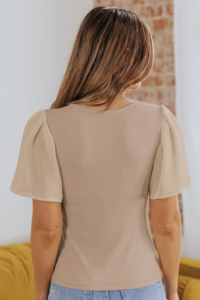 V-Neck Flutter Sleeve Top | Dress In Beauty