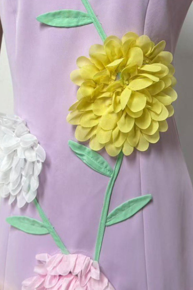 Sibyl Floral Applique Sleeveless Mini Dress | Dress In Beauty