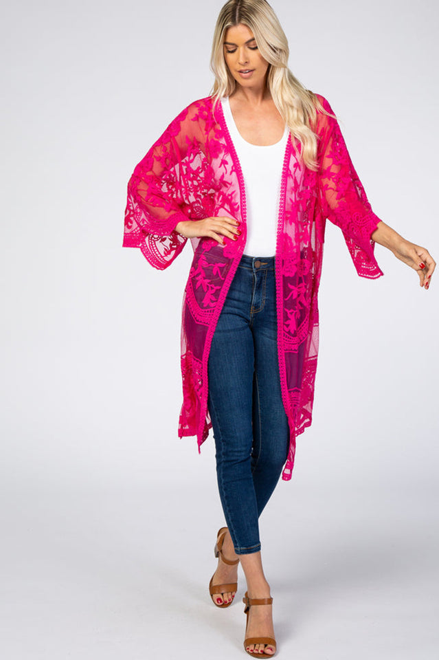 Hollow Out Lace Kimono Cover Up | Dress In Beauty