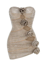 Strapless Floral Studded Dress - WEUXS