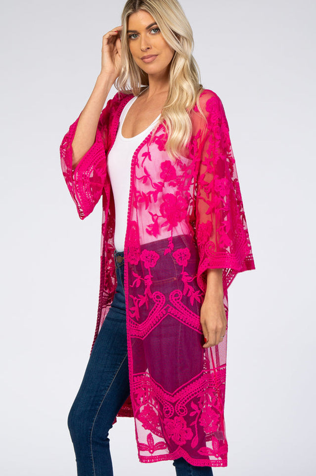 Hollow Out Lace Kimono Cover Up | Dress In Beauty