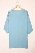 Spliced Lace Three-Quarter Sleeve Cover Up | Dress In Beauty