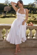 Adabella Cotton Halter Midi Sundress | Dress In Beauty