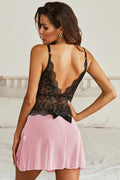 (S-2XL) V Neck Open Back Lace Lingerie Set | Dress In Beauty