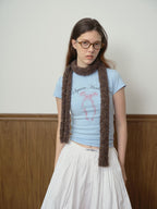 Y2K Coquette Confetti Knit Skinny Scarf