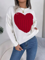 Cable knit sweater with heart design - View 17 | WEUXS