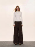 Mock neck long sleeve ribbed knit top - View 6 | WEUXS