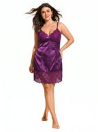 Elegant Lace Trim Suspender Dress