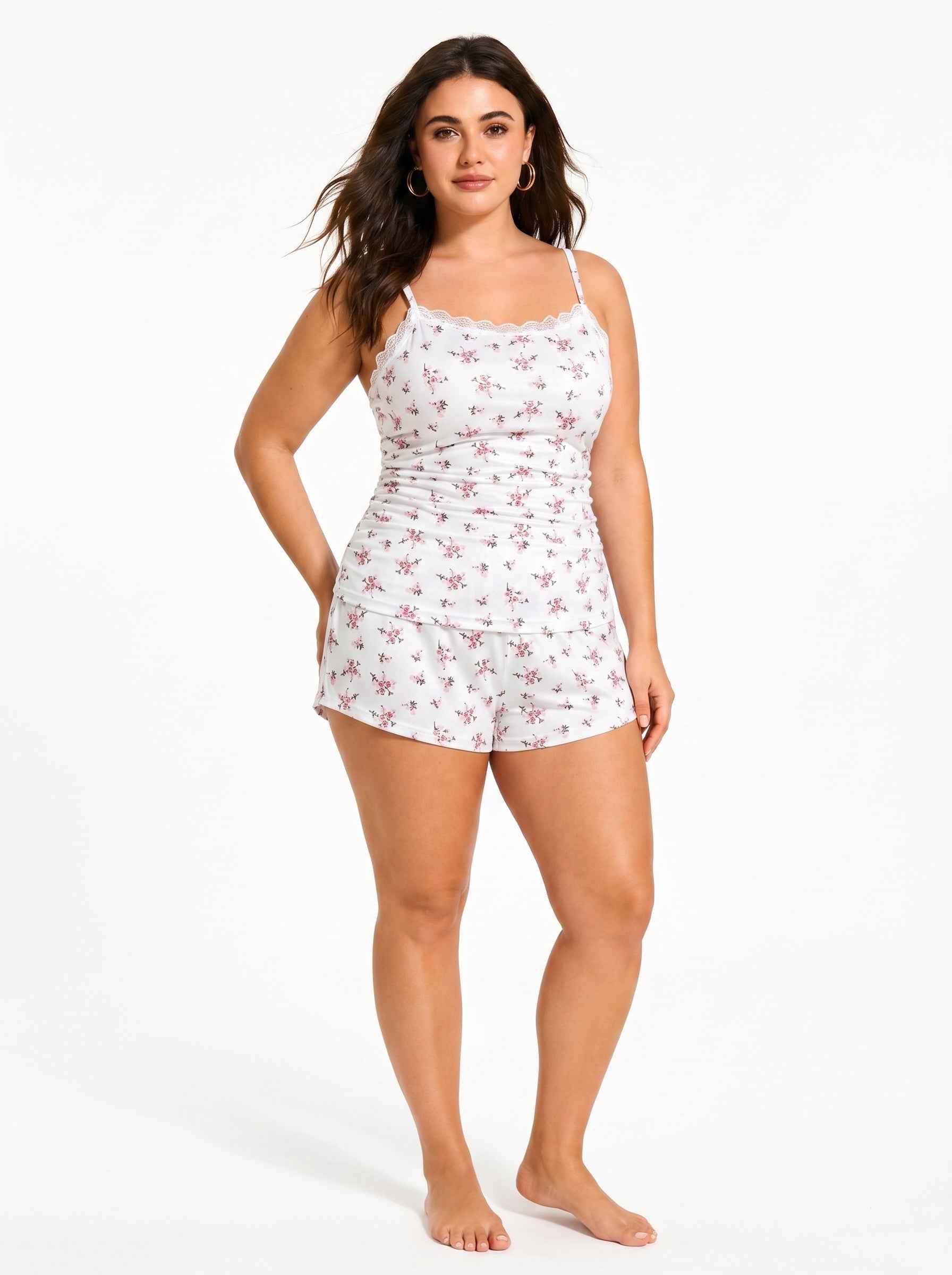 Lace Trimmed Pajama Set