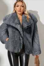 Faux Fur Cropped Jacket - View 10 | WEUXS
