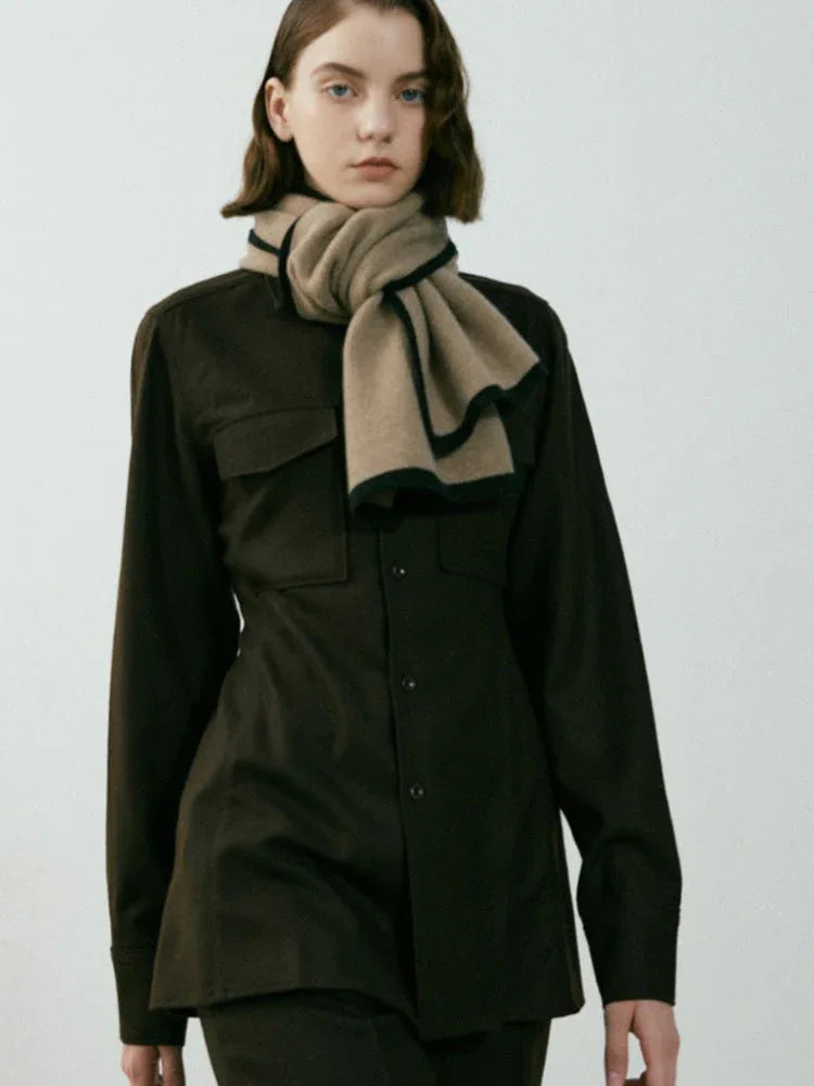 Contrast trim knit scarf - View 10 | WEUXS