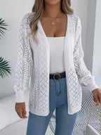 Pointelle knit cardigan - View 16 | WEUXS