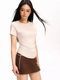 Women's ruched waist slim fit knit top - View 6 | WEUXS