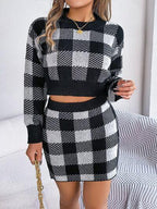 Plaid knit two piece set - View 13 | WEUXS