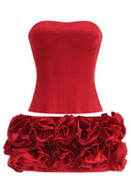 Elegant strapless rosette mini dress - View 29 | WEUXS