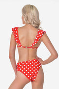Polka Dot High Waist Ruffle Bikini - Dress In Beauty