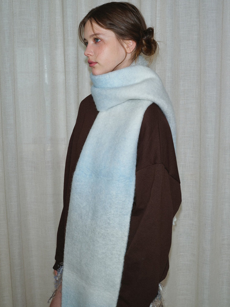 Gradient Wool Blend Scarf - View 11 | WEUXS