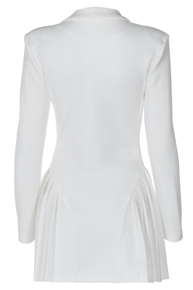 Pleated Sexy V Neck Blazer Dress | Dress In Beauty