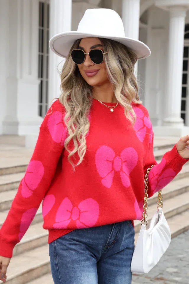Women's Crew Neck Knit Sweater - View 18 | WEUXS