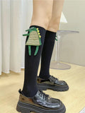 Unisex ribbed cotton crew socks with 3D dragon spike detail - View 15 | WEUXS