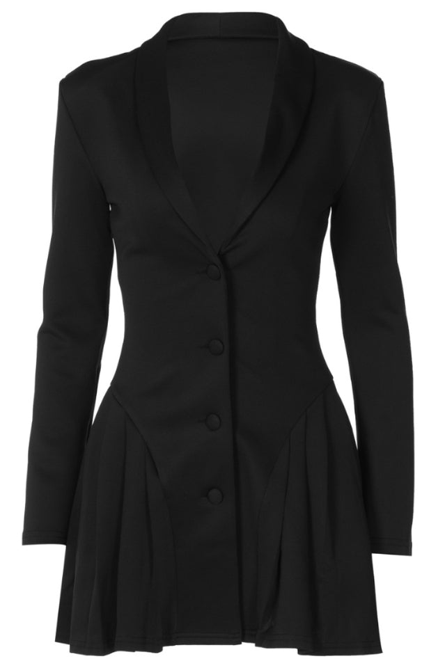Pleated Sexy V Neck Blazer Dress | Dress In Beauty