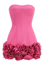 Elegant strapless rosette mini dress - View 25 | WEUXS