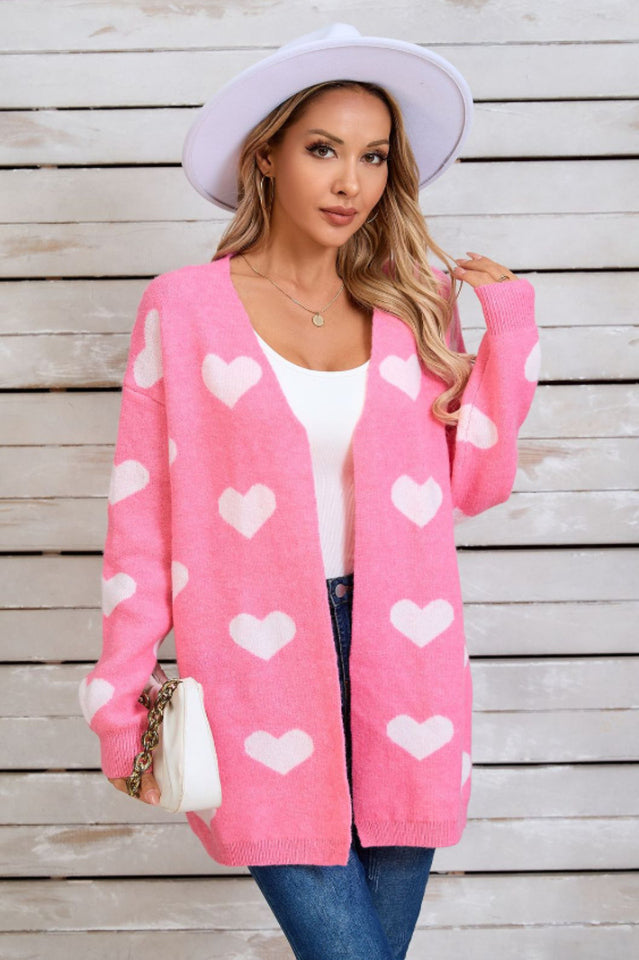Open Front Heart Cardigan | Dress In Beauty