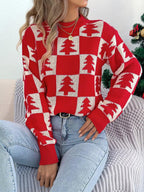 Festive Forest Checkerboard Knit Sweater - View 11 | WEUXS