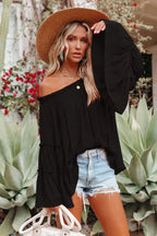 Women's Bamboo Flare Sleeve Top - View 13 | WEUXS