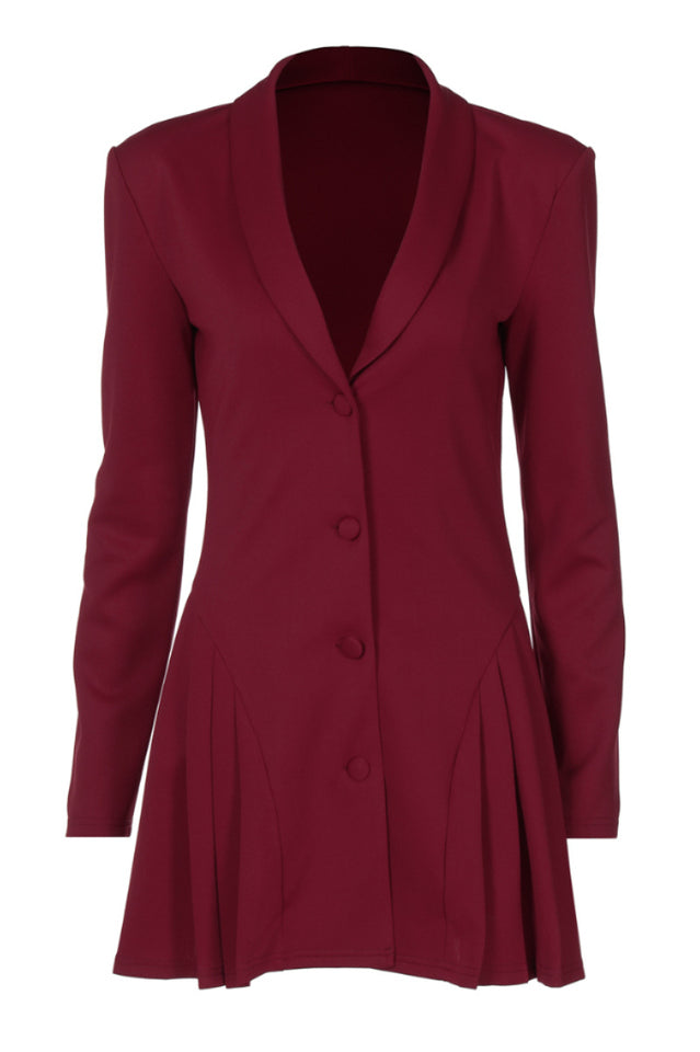 Pleated Sexy V Neck Blazer Dress | Dress In Beauty